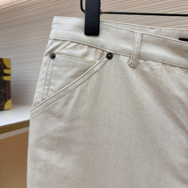 PRADA 26S LINEN COTTON TROUSERS 1015