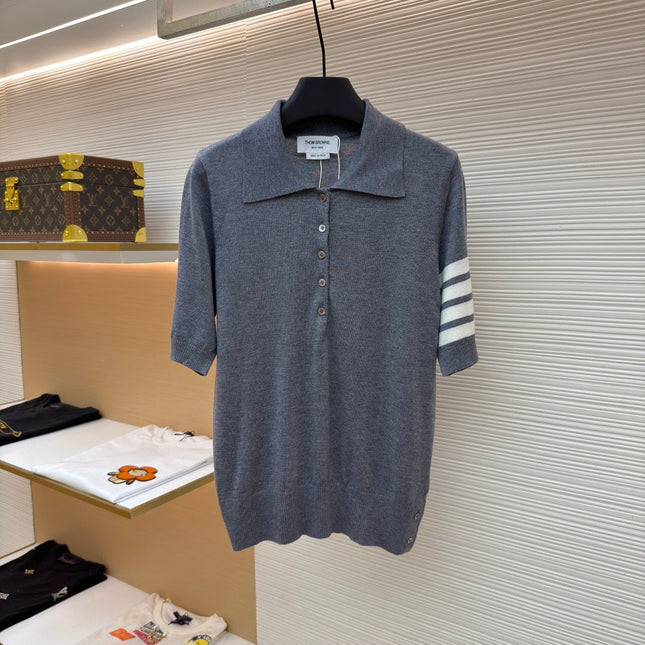 THOM 26S SHORT SLEEVE POLO KNIT TOP STYLE 244