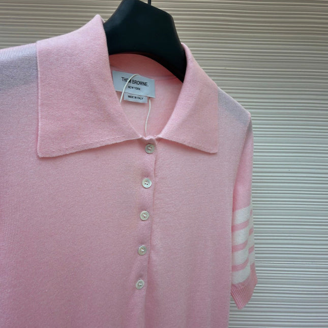 THOM 26S SHORT SLEEVE POLO KNIT TOP STYLE 241