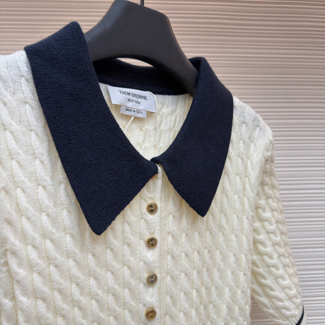 THOM 26S SHORT SLEEVE POLO KNIT TOP STYLE 237