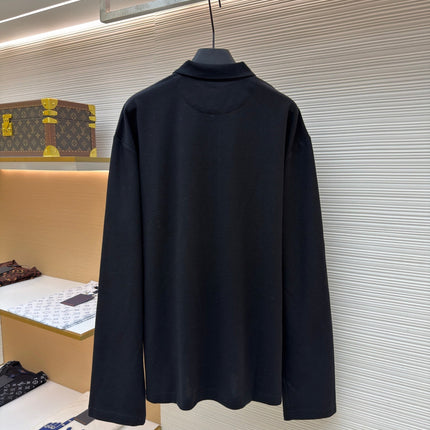 PRADA 26S LONG-SLEEVE ZIP POLO SHIRT 1109