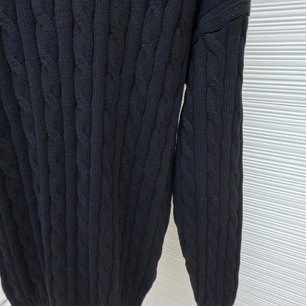 PRADA 26S CABLE-KNIT CREWNECK SWEATER 1092