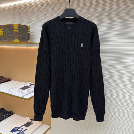 PRADA 26S CABLE-KNIT CREWNECK SWEATER 1092