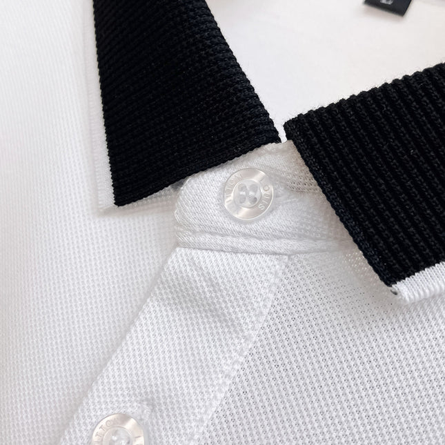 LV POLO WHITE AND BLACK TRIM LONG-STAPLE COTTON 238771