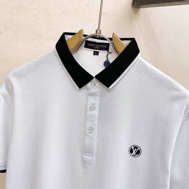 LV POLO WHITE AND BLACK TRIM LONG-STAPLE COTTON 238771