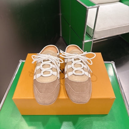 LV 26S MULE SNEAKERS IN CAMEL BEIGE SUEDE