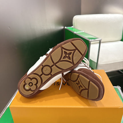 LV 26S MULE SNEAKERS IN DARK BROWN SUEDE