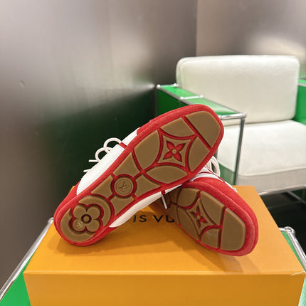 LV 26S MULE SNEAKERS IN RED SUEDE
