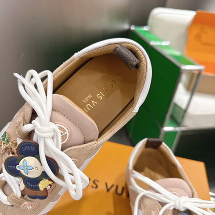 LV 26S SNEAKERS IN BEIGE SUEDE WITH CHERRY CHARM