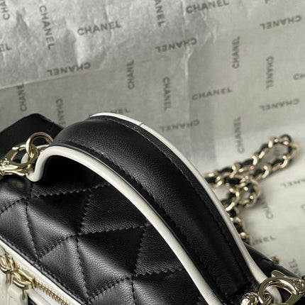 CHANEL 26S VANITY BAG 19 IN BLACK QUILTED LAMBSKIN SILVER HARDWARE