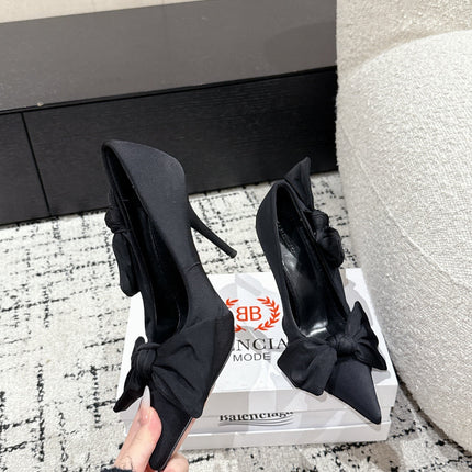 KNIFE KNOT 95MM PUMP IN BLACK STRETCH CUPRO AND NYLON JERSEY