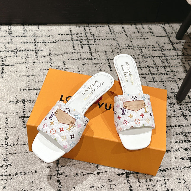 LV CHERRY HIGH HEELS 25S 55 MM IN WHITE CALFSKIN STYLE 13