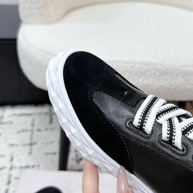 JIMMY CHOO 26S SNEAKERS IN BLACK CALFSKIN AND SUEDE