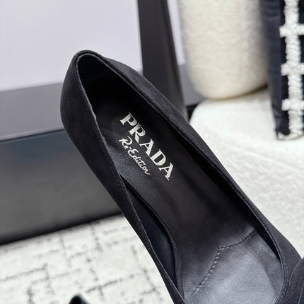 PRADA 26S HIGH HEELS 55 MM IN BLACK SUEDE