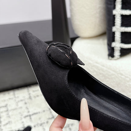 PRADA 26S HIGH HEELS 55 MM IN BLACK SUEDE