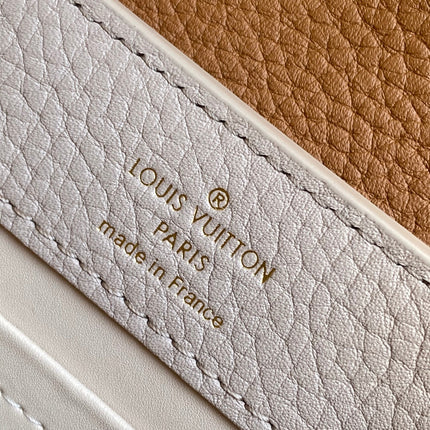 LV 26S CAPUCINES BAG 21 IN GRAYISH BEIGE TAURILLON CALFSKIN