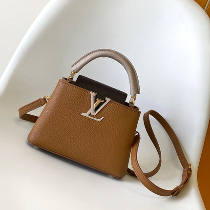 LV 26S CAPUCINES BAG 21 IN BROWN TAURILLON CALFSKIN