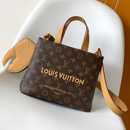 LV 26S LOUIS HANDBAG 25 IN BROWN CALFSKIN