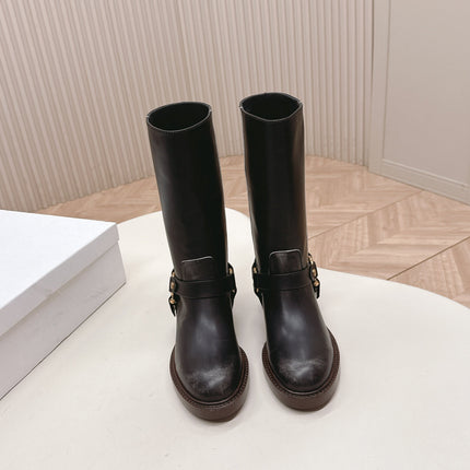 CHLOÉ 26S BOOTS 45 MM IN BLACK CALFSKIN
