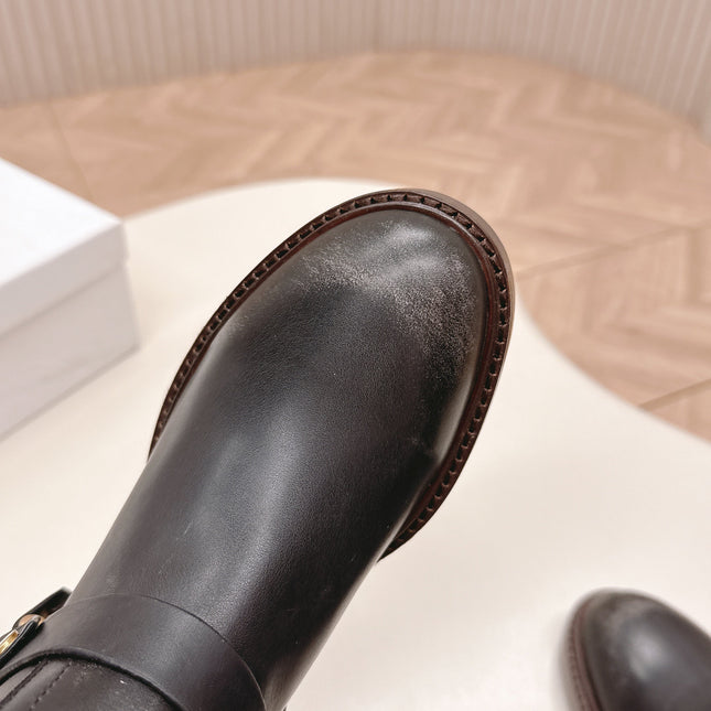 CHLOÉ 26S BOOTS 45 MM IN BLACK CALFSKIN