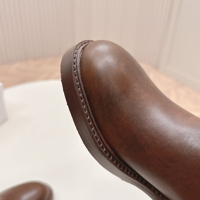 CHLOÉ 26S BOOTS 45 MM IN DARK BROWN CALFSKIN