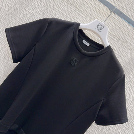 Loewe 2025 Irregular Flowing Dress Black Cotton