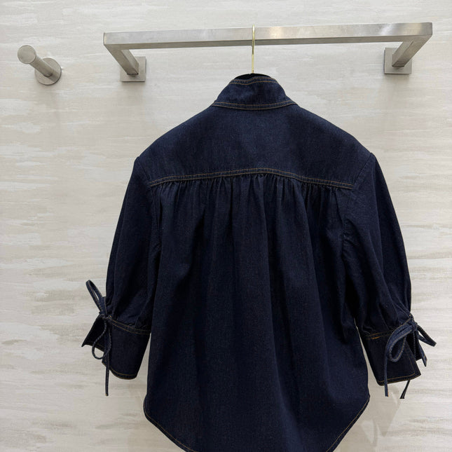 ZIMMERMANN 26S STAND COLLAR DENIM SHIRT STYLE 41