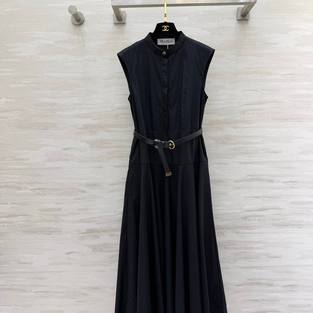 MAXMARA 26S SLEEVELESS BELTED MAXI DRESS 367