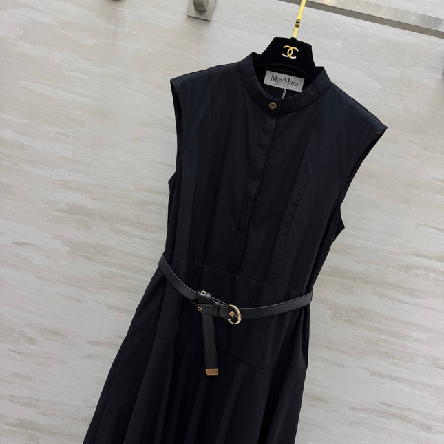 MAXMARA 26S SLEEVELESS BELTED MAXI DRESS 367