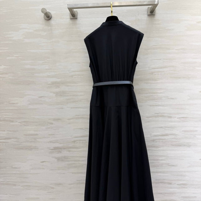 MAXMARA 26S SLEEVELESS BELTED MAXI DRESS 367