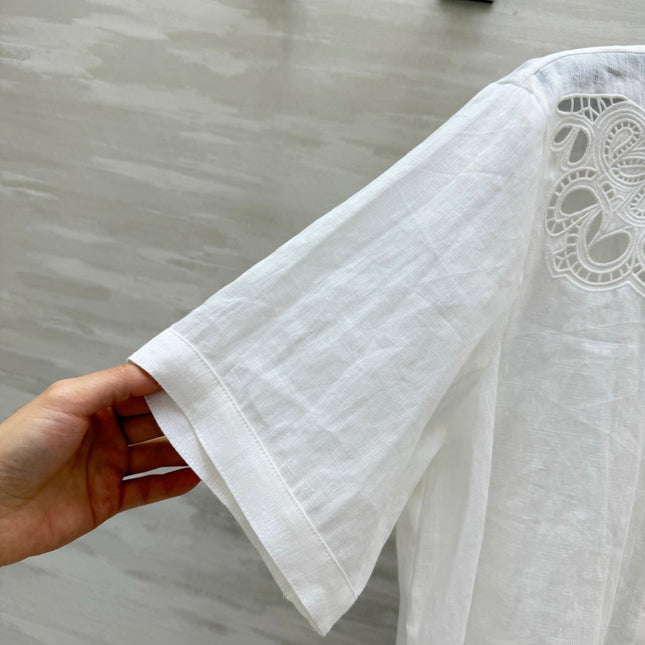 CELINE 26S WHITE SHORT-SLEEVE SHIRT 414