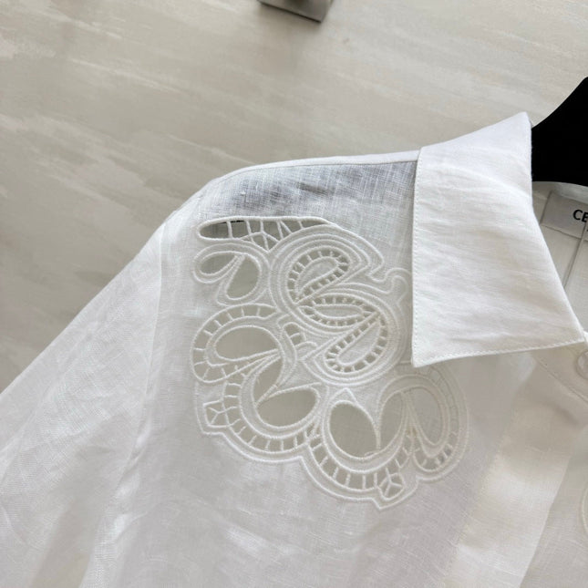 CELINE 26S WHITE SHORT-SLEEVE SHIRT 414