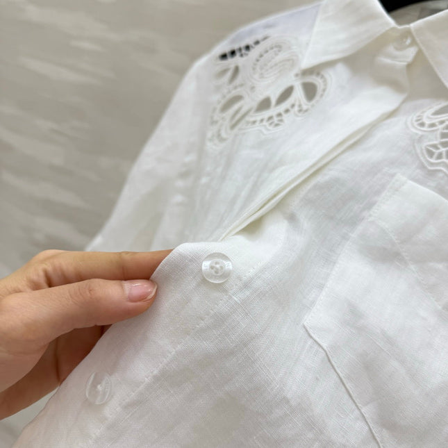 CELINE 26S WHITE SHORT-SLEEVE SHIRT 414