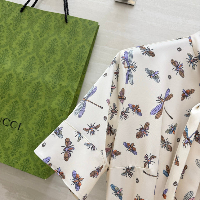 GUCCI 26S SHORT-SLEEVE BOW-TIE DRESS 409