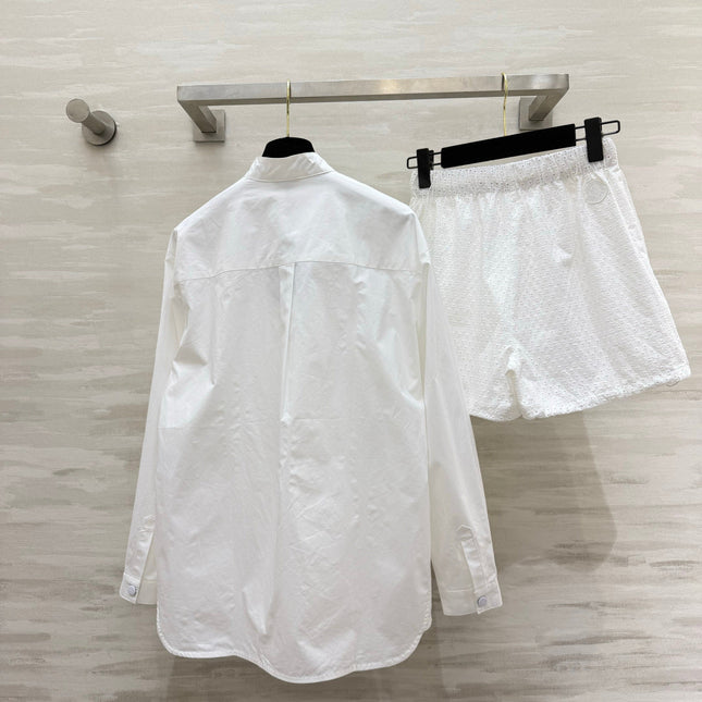 MONCLER 26S LONG-SLEEVE SHIRT & SHORT SET 686