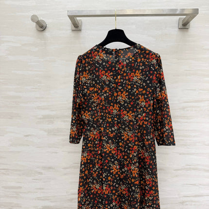 GUCCI 26S LONG-SLEEVE FLORAL A-LINE DRESS 399