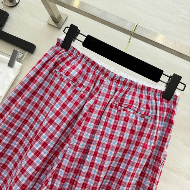CHANEL 26S PLAID WIDE-LEG PANTS 1445