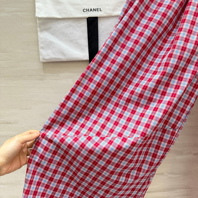 CHANEL 26S PLAID WIDE-LEG PANTS 1445