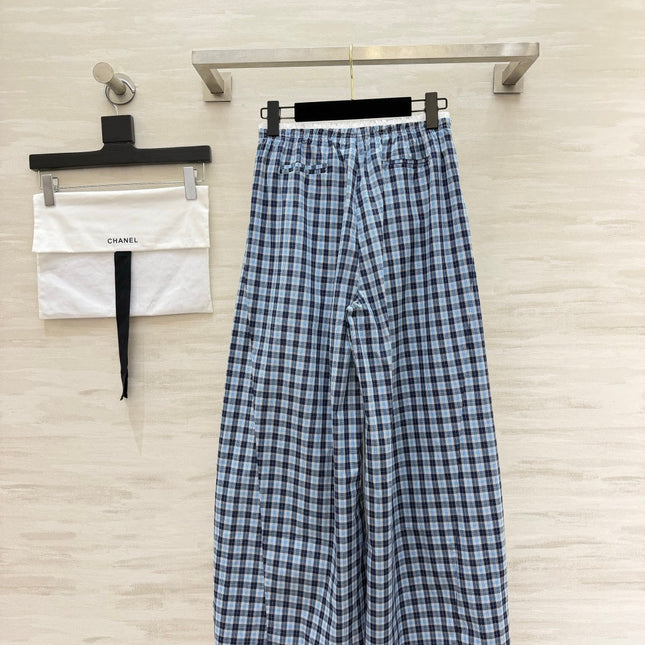 CHANEL 26S PLAID WIDE-LEG PANTS 1444