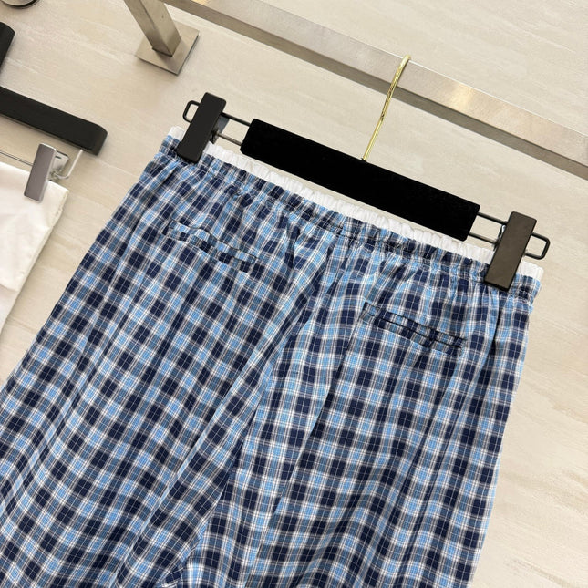 CHANEL 26S PLAID WIDE-LEG PANTS 1444