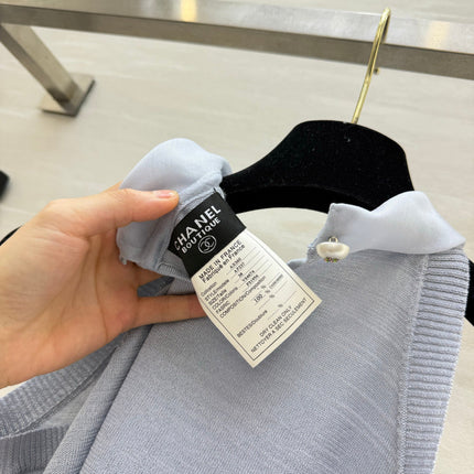CHANEL 26S BOW-NECK SLEEVELESS KNIT TOP 1426