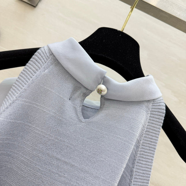CHANEL 26S BOW-NECK SLEEVELESS KNIT TOP 1426