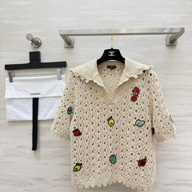 CHANEL 26S KNIT COLLARED TOP 1424