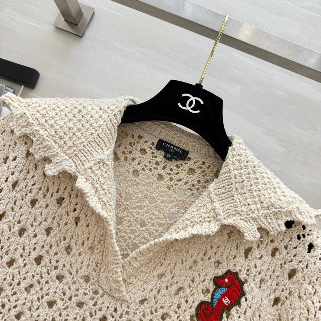CHANEL 26S KNIT COLLARED TOP 1424