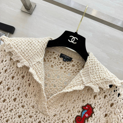 CHANEL 26S KNIT COLLARED TOP 1424