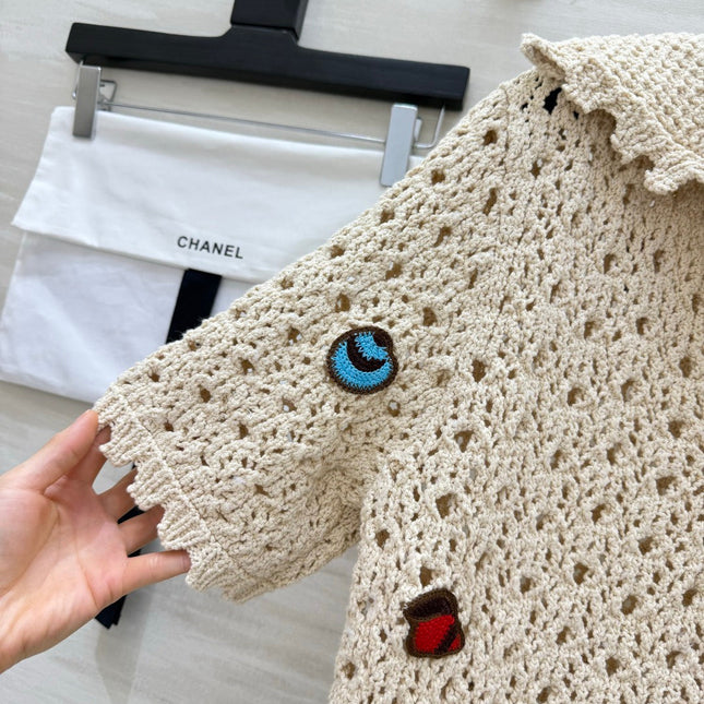 CHANEL 26S KNIT COLLARED TOP 1424