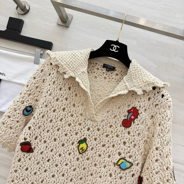 CHANEL 26S KNIT COLLARED TOP 1424