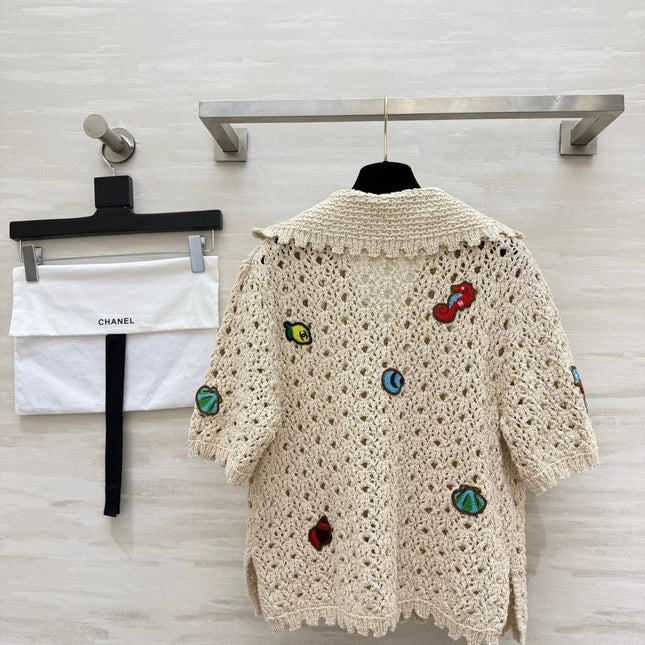CHANEL 26S KNIT COLLARED TOP 1424