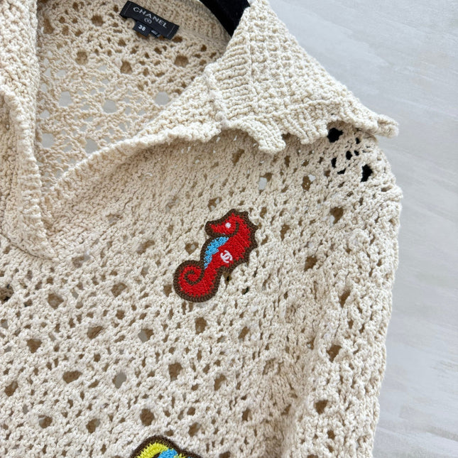 CHANEL 26S KNIT COLLARED TOP 1424