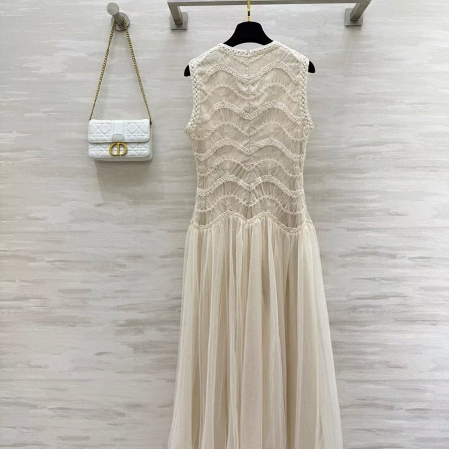 DIOR 26S SLEEVELESS LACE MAXI DRESS 1400